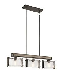 Kichler 43896oz Aberdeen 3 Light 8 Inch Olde Bronze Chandelier Linear Ceiling Light Single