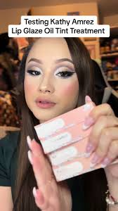 Testing out Kathy Amrez Lip oil Tint Treatments. So light and glossy
