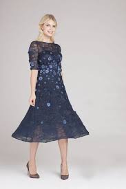 Spring 2016 Collection Teri Jon Lace Tea Length Dress