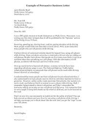 She was sent a letter demanding a payment of £178 and banned from the store. Persuasive Business Letter For Students