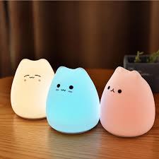 2020 New Cartoon Cute Cat Silicone Night Light Battery Decompression Colorful Led Color Changing Night Light Touch Atmosphere Light Led Lights From Online201666 10 68 Dhgate Com