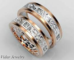 His And Hers Wedding Bands Matching Wedding Bands Set Diamond Wedding Bands Set Unique Ring Set Matching Wedding Bands Unique Ring Pair Matching Wedding Rings Matching Wedding Ring Sets Diamond Wedding