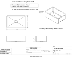 Spec Drawing For T33 Custom Sinks Kitchen Sink Sizes Kitchen Sink