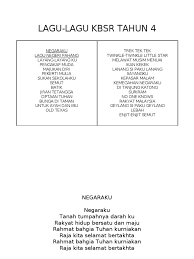 Buku teks digital pendidikan muzik kssr tahun 4 (empat). Senikata Lagu Thn 4