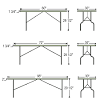 Our tablecloths tend to fit most rectangular tables with widths between 42 inches and 55 inches. 1