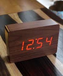 Led Walnut Alarm Clock Walnut Wood Wood Clocks Wooden Clock