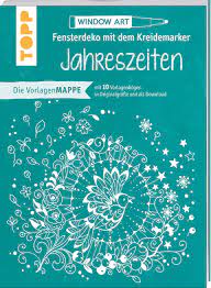 Fröhliche weihnachten für fenstervorlagen vom frechverlag. Vorlagenmappe Fensterdeko Mit Dem Kreidemarker Jahreszeiten 10 Vorlagebogen Mit Motiven In Originalgrosse Plus Samtliche Motive Als Download Amazon De Schwab Ursula Bucher