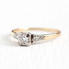 Sale Vintage Diamond Ring 14k White Yellow Gold 1 5 Ctw Etsy Vintage Diamond Rings Trending Engagement Rings Antique Rings Vintage