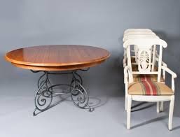 Colour is charcoal grey and the base is rose gold/copper. Ethan Allen Dining Table And 4 Chairs
