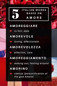 5 Italian Words Based On Amore Love Italian Words Italian Word For Love Learn To Speak Italian