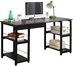 The desk top is large enough for two computers, providing spacious room for. Amazon Com Soges Home Office Desk 55 Inches Computer Desk Morden Style Desk With Shelves Worksation Desk Black Dz Office Desk Home Office Desks Desk Shelves
