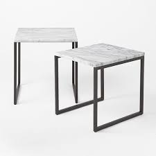 Mix and match colors or place a few side by side to use as a coffee table in a larger honeycom… Box Frame Nesting Tables Marble Antique Bronze