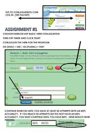 Conjuguemos Instruction Sheet