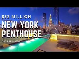 Inside A 32 Million New York City Penthouse With Rooftop Pool Youtube In 2020 Rooftop Pool New York Penthouse Penthouse