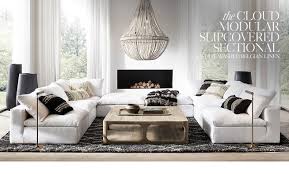 Restoration Hardware Cloud Sofa Love This Configuration Restoration Hardware Living Room Restoration Hardware Cloud Couch Family Room Design