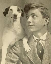 A man with his dog in the 1920s