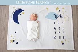 Download Milestone Over The Moon In Love Blanket Cutting File 1220737 Cut Files Design Bundles