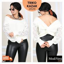 Kollari Tul Triko Bayan Kazak Modelleri Kapida Odeme Ile Ucuz Fiyata Al Www Modivera Com 2020 Triko Giyim Kadin