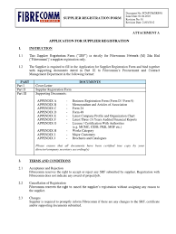 Official bcce past exam form a, track 9. Attach A Supplier Registration Form Telecommunication Cable