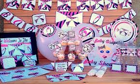 It was zebra and pink theme and is was a blast! Pink Zebra Diaper Girls Baby Shower Decorations Printable Baby Shower Supplies