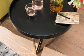 2er set mangoholz couchtische levi gold schwarz rund beistelltisch sofatisch. Wohnling Couchtisch Eva 58 5x42x58 5cm Schwarz Gold Sofatisch Metall Rund Designer Retro Wohnzimmertisch Modern