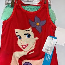 Girls 7/8 Disney Store Princess Ariel Pajama New With Tags Disney Store  Princess Mermaid Ariel Short Sleeve Nightgown Pajama