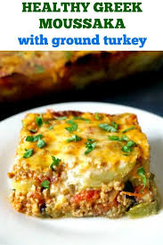 Easy Greek Moussaka With Ground Turkey Eggplant Aubergines And Potatoes Topped With A Creamy Bechamel Sauce A Complet Moussaka Recipe Easy Moussaka Recipes