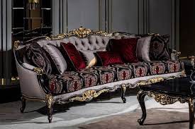 $330.00 crosby 48 coffee table, silver leaf Casa Padrino Luxury Baroque Sofa Silver Bordeaux Red Black Gold Handmade Living Room Sofa With Elegant Pattern And Decorative Pillows Living Room Furniture In Baroque Style