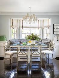 While your bamboo wicker furniture should always sit under a patio awning or be covered in wet conditions, you should still seal it to protect the surface from humidity and rain. Gray Bamboo Dining Chairs At White Dining Table Transitional Dining Room