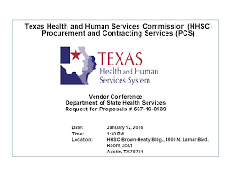 Buying health insurance in texas. Texas Health And Human Services Commission Hhsc Procurement And Contracting Services Pcs Vendor Conference Department Of State Health Services Request Ppt Download