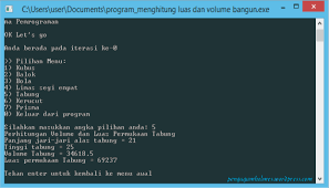 Untuk menentukan volume tabung, maka tabung kita pandang sebagai bangun yang terjadi dari sebuah prisma beraturan yang banyaknya sisi tak terhingga, sehingga keliling dari luas bidang alasnya sangat mendekati. Program C Menghitung Volume Dan Luas Permukaan Bangun Ruang Blog Edukasi