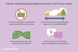 Cover Letter Example With Salary Requirements