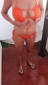 Hot French MILF Strips off Her Bikini and Takes a Shower Outdoors to Cool  off