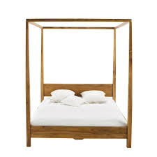 Lit A Baldaquin 160x200 En Acacia Lit Baldaquin Mobilier Lit Lit A Baldaquin En Bois