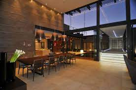 Design in trendy bright colors making interior extremely cozy. Floor And Glass Interior Design Plan Villa Interior Design Modern Villa Interior