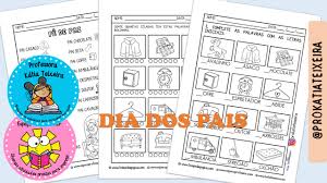 Hoje finalizo os posts com as atividades direcionadas para as datas comemorativas do mês de fevereiro. Atividades Dia Dos Pais Para Pre Silabicos E Silabicos