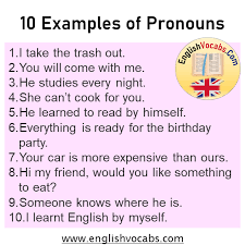 Maybe you would like to learn more about one of these? 10 Examples Of Pronouns In A Sentence English Vocabs