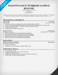 Maintenance Worker Resume Sample Resume Objective Sample Resume Objective Resume Examples