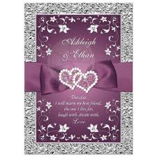 Maybe you would like to learn more about one of these? Perfectly Plum Wedding Invitation Purple Silver Floral Faux Foil Printed Ribbon Joined Hearts