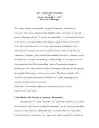 Pdf Intervention With Communities