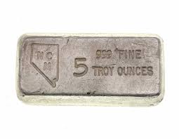 Lot Rare Vintage Ncm 5 Troy Ounce 999 Fine Silver Bar