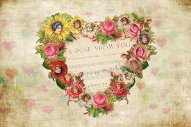 Hearts and flowers a picture of what a love should be but when it comes it's deeper than the darkest sea. Vintage Valentine Hearts And Flowers Digital Art By Peggy Collins