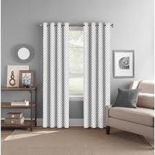 Overstock.com has been visited by 1m+ users in the past month Grey Geometric Polyester 52 In W X 84 In L Grommet Room Darkening Curtain Panel Cdgeo 020 400 The Home Depot