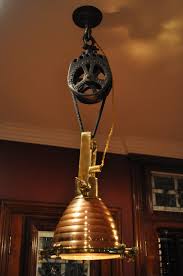 Farmhouse Copper Bearing Pulley Pendant Light Id Lights