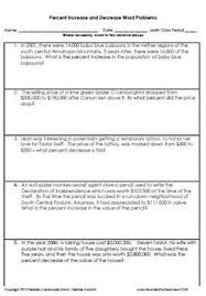 Percentage change basically show that change as a percent of the old value so we need to divide by the old value and. Percent Increase And Decrease Word Problems Worksheet Task Cards