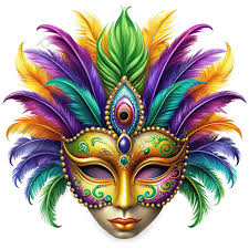 Colorful Mardi Gras Mask With Feathers Clip Art PNG Images