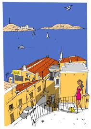 Philippe Doro Marseille La Corniche Postcard Illustration Visiter Marseille Marseille Illustrations