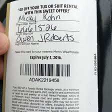 40 00 Off For Tux Rental At Mens Wearhouse Awesome Coupon In Time For Prom Mens Wearhouse Tux Rental Suit Rental
