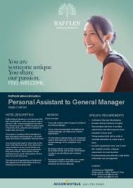 As a hotel assistant general manager, your duties include a mix of administrative, operational, and sales tasks. Personal Assistant To General Manager Jobs In Gaafu Alifu Atoll Maldives At Raffles Maldives Meradhoo