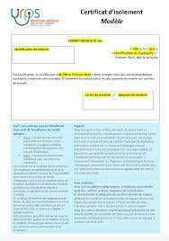 Je suis une personne à risque. Image Certificat Isolement Urps Medecin Liberaux Hauts De France